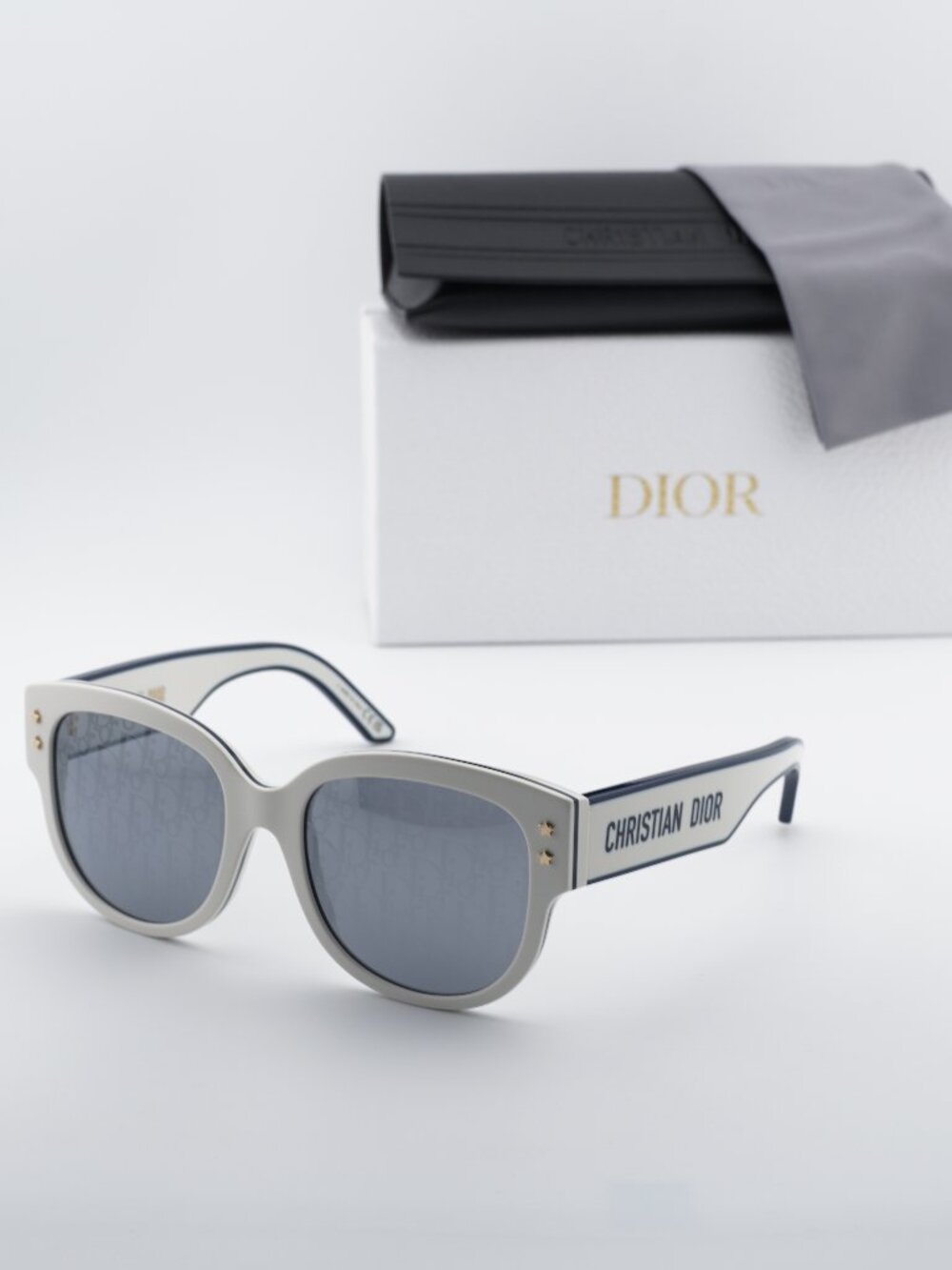 Dior DIORPACIFIC B2F 95A8 Square Sunglasses – White/Blue Green / Silver